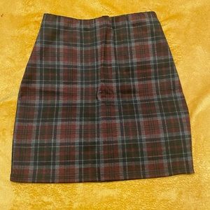 Plaid Mini Pencil Skirt